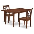 Pemberly Row 3-Piece Wood Dining Set with X-Back Chairs in Mahogany