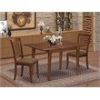 Pemberly Row 3-Piece Dining Set with Linen Seat Chairs in Mahogany