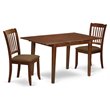 Pemberly Row 3-Piece Dining Set with Linen Seat Chairs in Mahogany