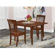 Pemberly Row 3-Piece Dining Set with Slatted Wood Chairs in Mahogany