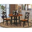 Pemberly Row 3-Piece Black & Cherry Dining Set with X-Back Chairs