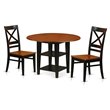 Pemberly Row 3-Piece Black & Cherry Dining Set with X-Back Chairs