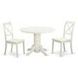 Pemberly Row 3-Piece Table and Wooden Dining Chairs in Linen White