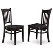 Pemberly Row 3-Piece Wood Dining Set with Round Table and Chairs in Black