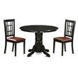 Pemberly Row 3-Piece Traditional Wood Dining Set in Black