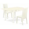 Pemberly Row Monza 3-Piece Wood Dining Set in Linen White