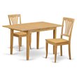 Pemberly Row 3-Piece Wood Dining Room Set in Oak Finish