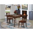 Pemberly Row 3-Piece Wood Kitchen Table Set in Mahogany Finish