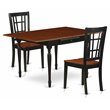 Pemberly Row 3-Piece Wood Dining Table Set in Black and Cherry Finish