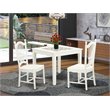 Pemberly Row 3-Piece Square Wood Dining Set in Linen White Finish