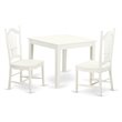 Pemberly Row 3-Piece Square Wood Dining Set in Linen White Finish