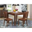 Pemberly Row 3-Piece Square Wood Table and Chair Dining Set in Mahogany