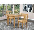 Pemberly Row 3-Piece Wood Dining Table Set with Slatted Chairs in Oak