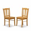 Pemberly Row 3-Piece Wood Dining Table Set with Slatted Chairs in Oak