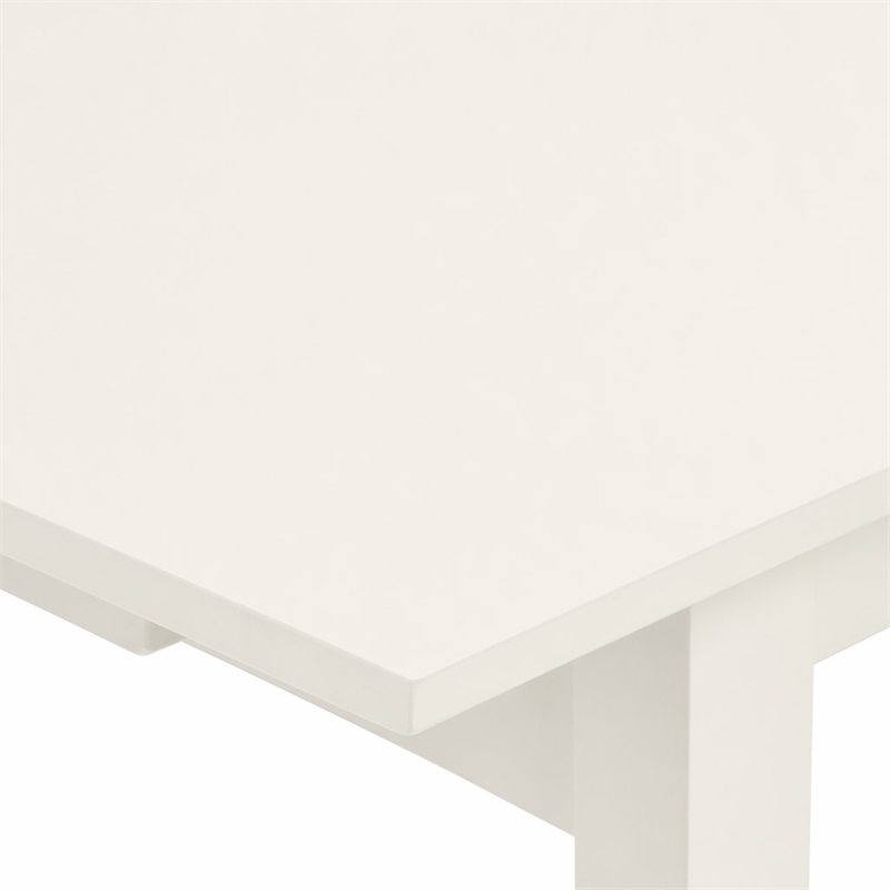 Pemberly Row 3-Piece Dining Set with Rectangular Table in Linen White Wood