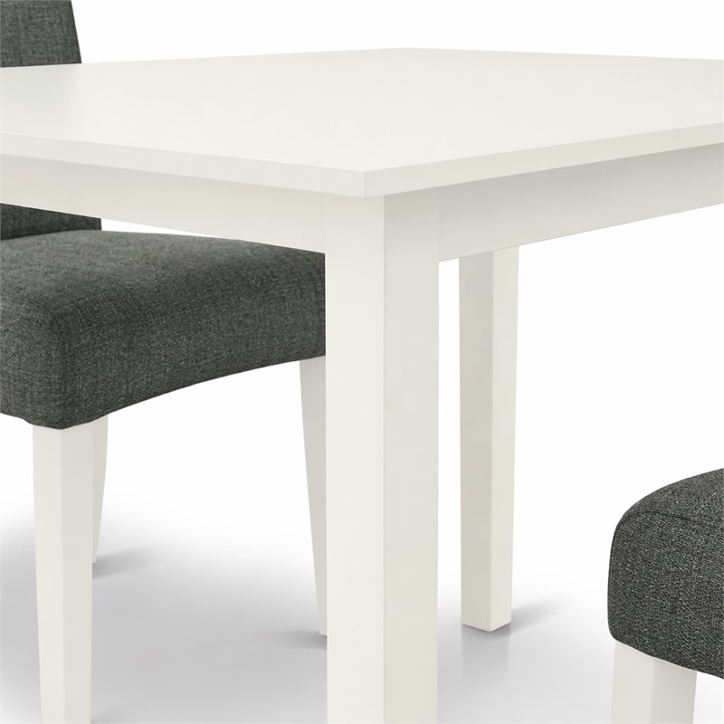 Pemberly Row 3-Piece Dining Set with Rectangular Table in Linen White Wood
