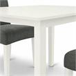 Pemberly Row 3-Piece Dining Set with Rectangular Table in Linen White Wood