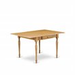 Pemberly Row 3-Piece Oak Mid-Century Dining Table Set with Linen Fabric
