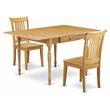 Pemberly Row 3-Piece Wood Dining Set in Oak with Slat-Back Chairs