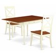 Pemberly Row 3-Piece Dining Set in Buttermilk/Cherry with X-Back Chairs