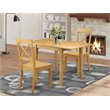 Pemberly Row 3-Piece Wood Dining Table Set with Drop Leaves in Oak
