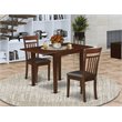 Pemberly Row 3-Piece Faux Leather Dining Table Set in Mahogany Finish