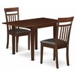Pemberly Row 3-Piece Faux Leather Dining Table Set in Mahogany Finish