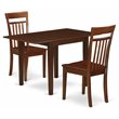 Pemberly Row 3-Piece Wood Dining Set with Slatted Back Chairs in Mahogany