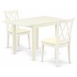 Pemberly Row 3-Piece Dining Table Set with Linen Seat in White