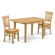 Pemberly Row Norfolk 3-Piece Wood Dining Set in Oak Finish