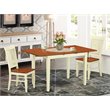 Pemberly Row Norfolk 3-Piece Wood Dining Set in Buttermilk & Cherry