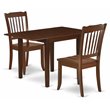 Pemberly Row 3-Piece Wood Dining Table Set with Drop Leaves in Mahogany