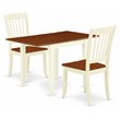 Pemberly Row 3-Piece Kitchen Table Set in Buttermilk and Cherry Finish