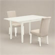 Pemberly Row Norfolk 3-Piece Dining Set with Parson Chairs in Linen White