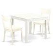 Pemberly Row 3-Piece Dining Set Wood Table with Faux Leather Chair