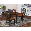 Pemberly Row 3-Piece Dining Table Set in Black and Cherry Wood Finish