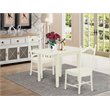 Pemberly Row 3-Piece Dining Table Set in Linen White Wood Finish