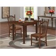 Pemberly Row 3-Piece Dining Table Set in Mahogany Wood Finish
