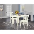 Pemberly Row 3-Piece Whiteline Wooden Dining Set with Slat Back Chairs