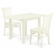 Pemberly Row 3-Piece Whiteline Wooden Dining Set with Slat Back Chairs
