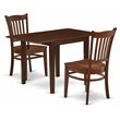 Pemberly Row 3-Piece Mahogany Dining Set with Slat Back Chairs