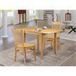 Pemberly Row 3-Piece Wooden Dining Set with Slat Back in Oak Finish