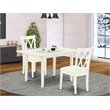 Pemberly Row 3-Piece Rectangular Dining Set in Linen White Wood