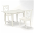 Pemberly Row 3-Piece Rectangular Dining Set in Linen White Wood