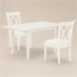 Pemberly Row 3-Piece Rectangular Dining Set in Linen White Wood