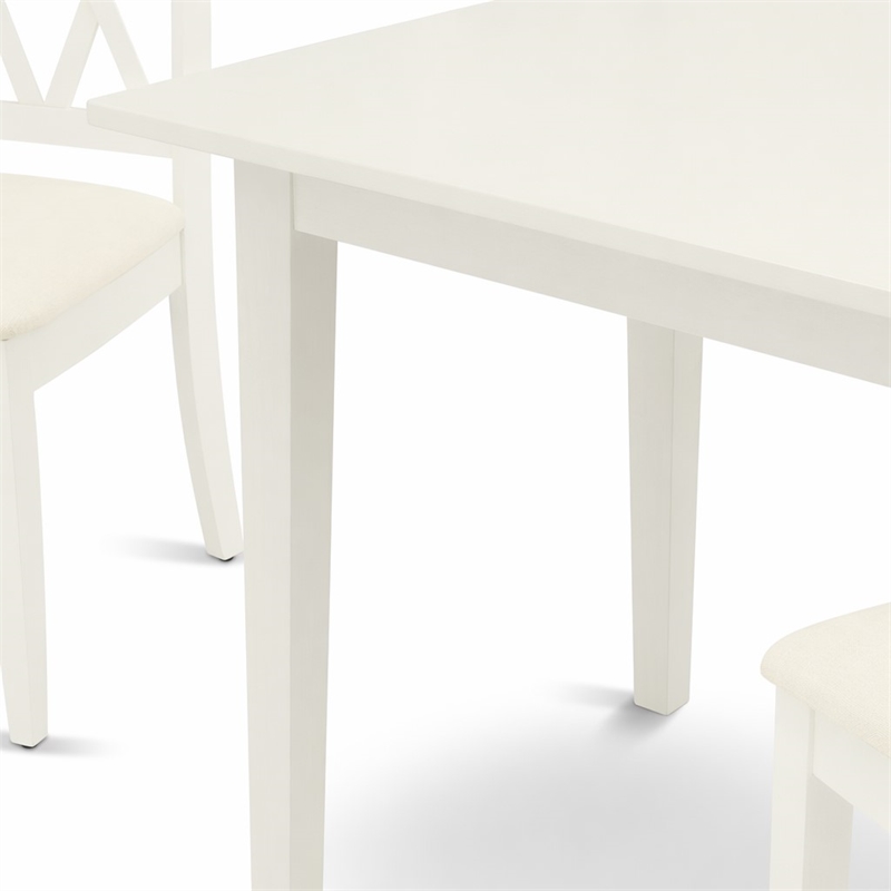 Pemberly Row 3-Piece Rectangular Dining Set in Linen White Wood