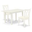 Pemberly Row 3-Piece Rectangular Dining Set in Linen White Wood