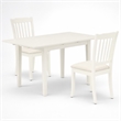 Pemberly Row Linen White 3-Piece Dining Set with Slatted Back Chairs