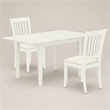 Pemberly Row Linen White 3-Piece Dining Set with Slatted Back Chairs