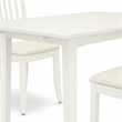 Pemberly Row Linen White 3-Piece Dining Set with Slatted Back Chairs